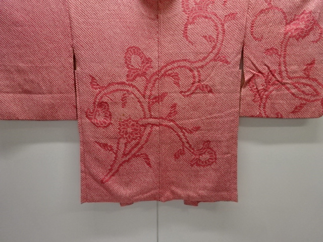 JAPANESE KIMONO / ANTIQUE HAORI / SILK / ALL SHIBORI / FLORAL ARABESQUE
